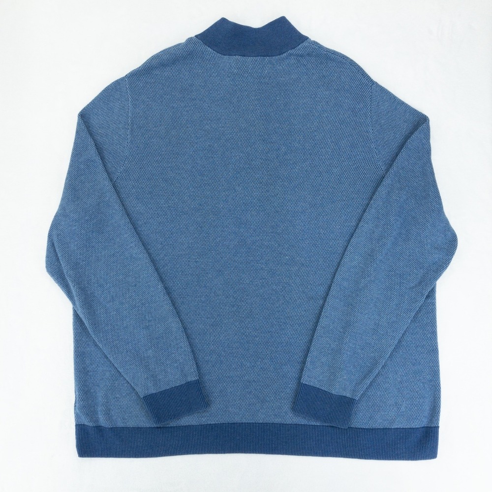 Vineyard Vines 1/4 Zip Pullover Mens 3XT Blue Textured Cotton Blend Golf Sweater - Picture 10 of 14
